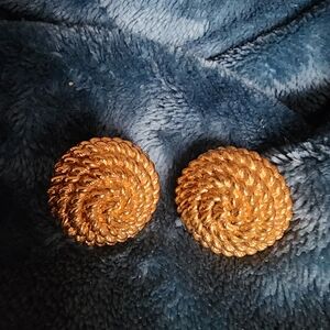 Vintage Monet Post Earrings Goldtone